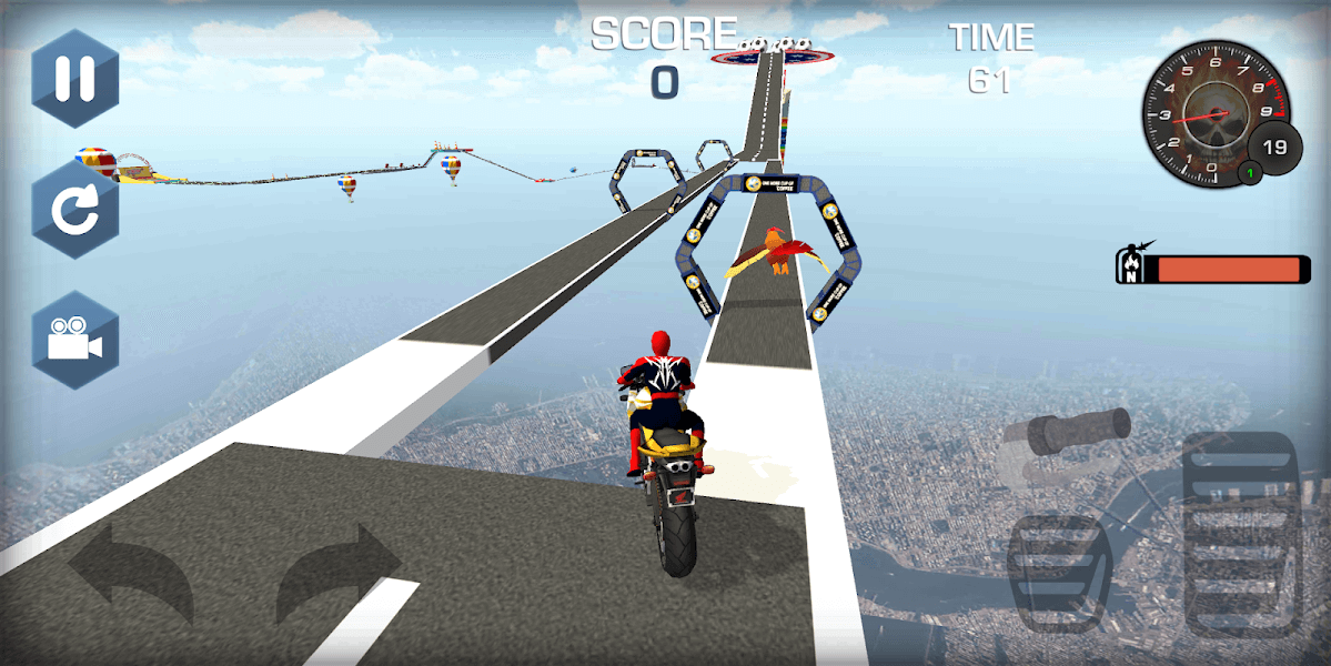 jogar Superhero Sky Motobike Fly Run