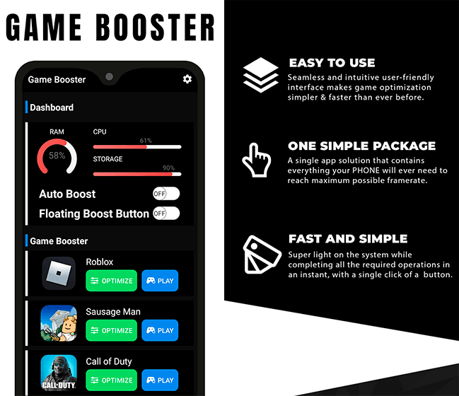 jogar TBOOST Game Booster & GFX Tool